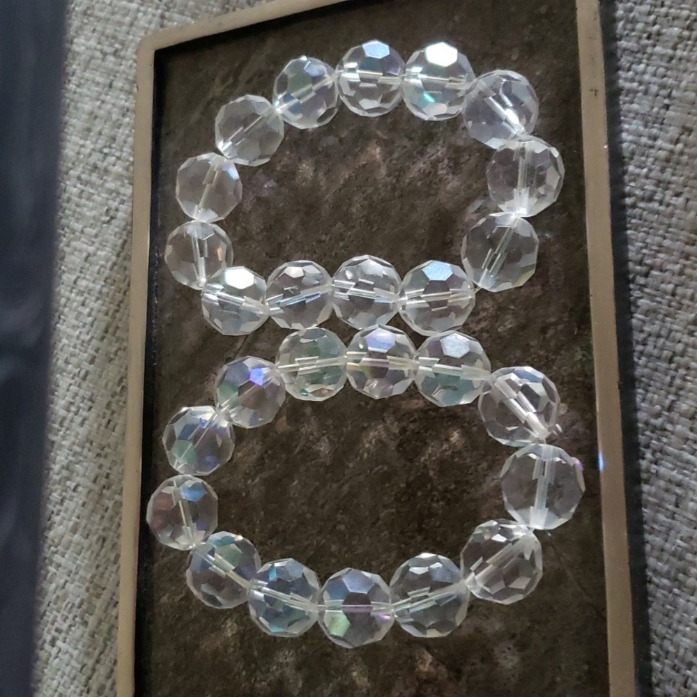 Vintage Glass Beads Stretch Bracelets Set of 2